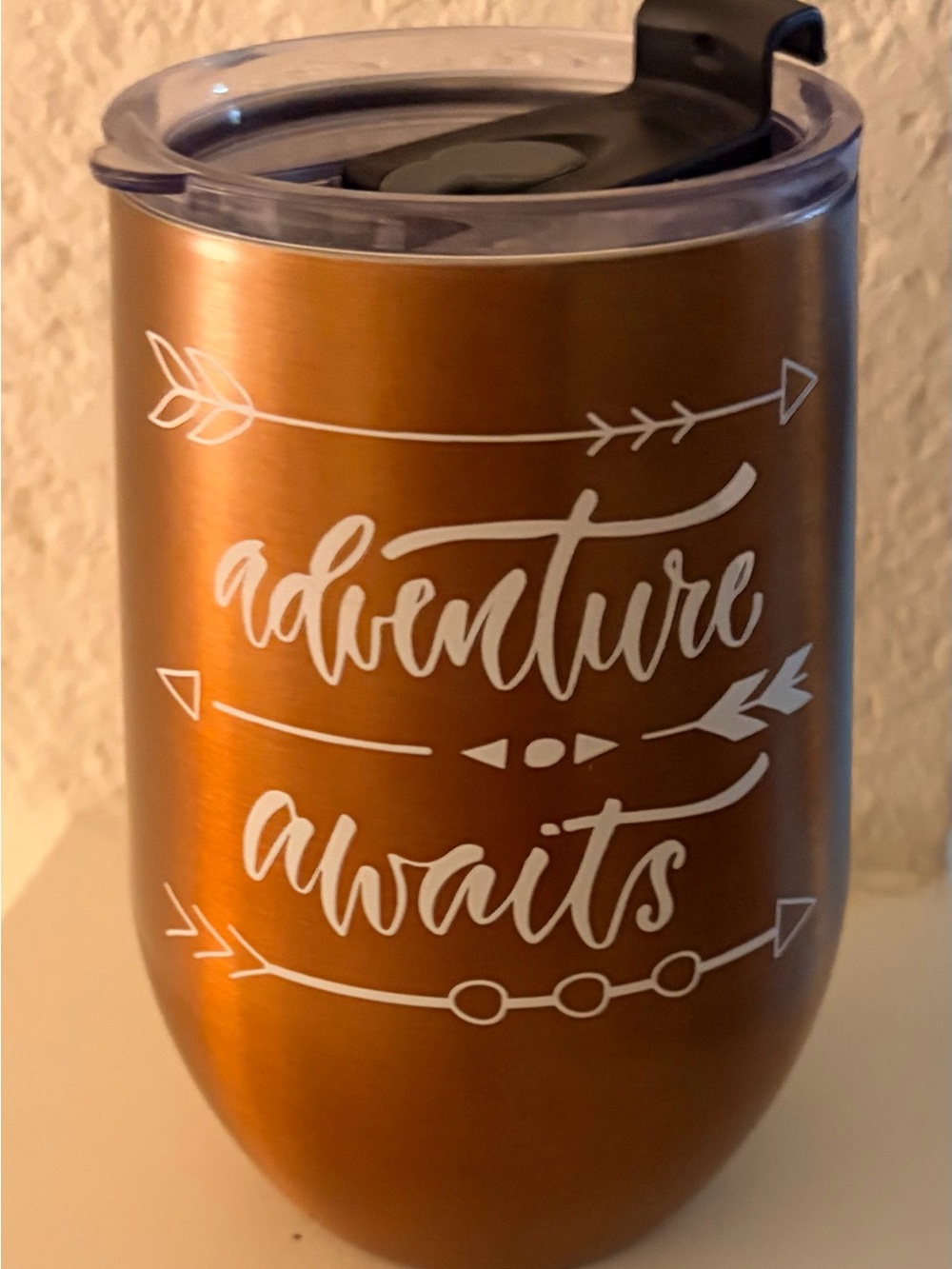Copper "Adventure Awaits" Insulated Tumbler